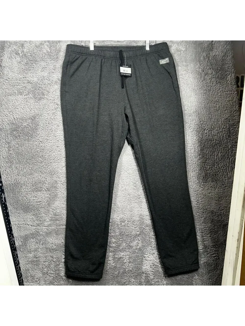 Eddie Bauer Joggers Mens XL Charcoal Gray Heather Fleece Lined Drawstring Pants